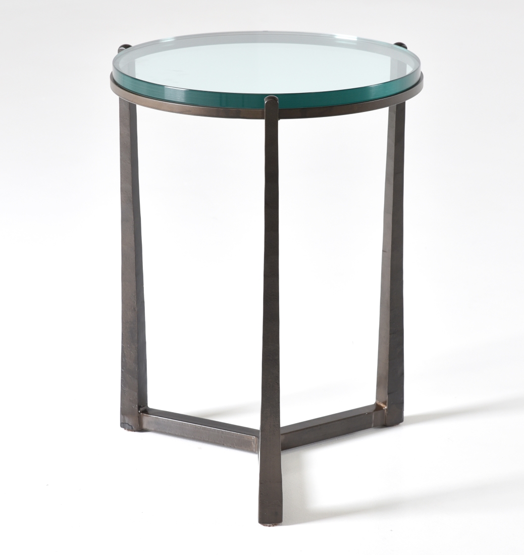 American Furniture Clemmons Round Glass Top Side Table