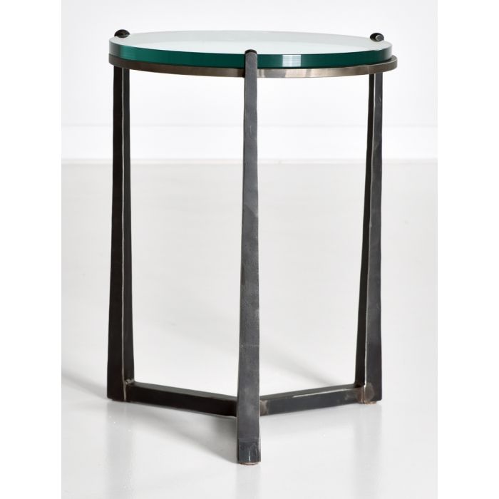 American Furniture Clemmons Round Glass Top Side Table