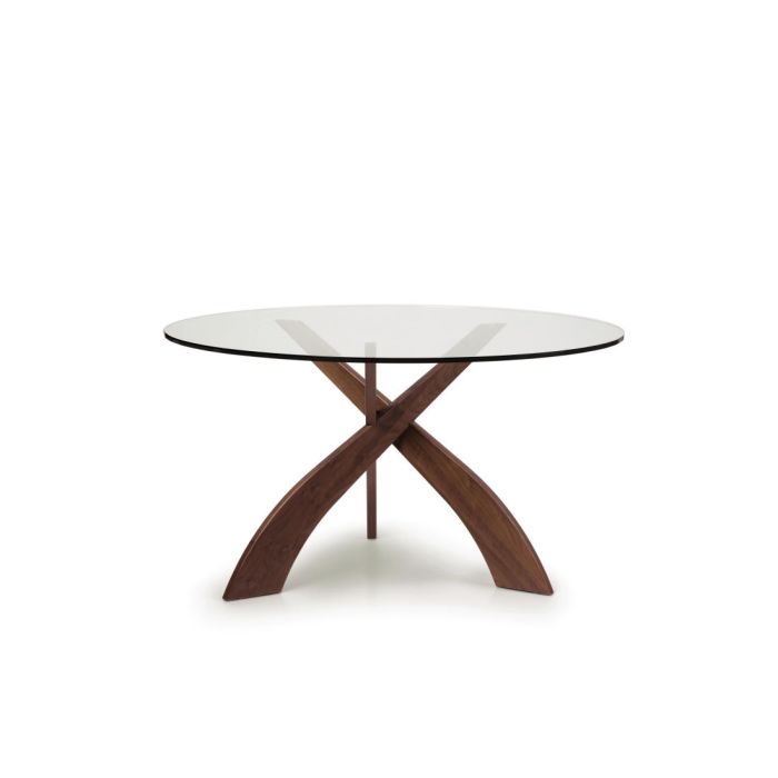 Entwine Glass Top Round Dining Table