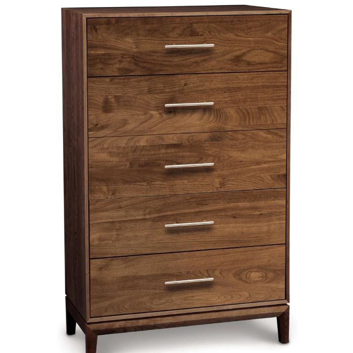 Mansfield 5-Drawer Wide Walnut Dresser