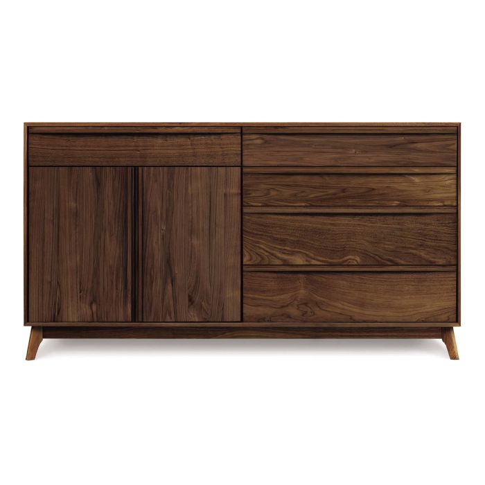 Catalina 5-Drawer Credenza, Left or Right Doors