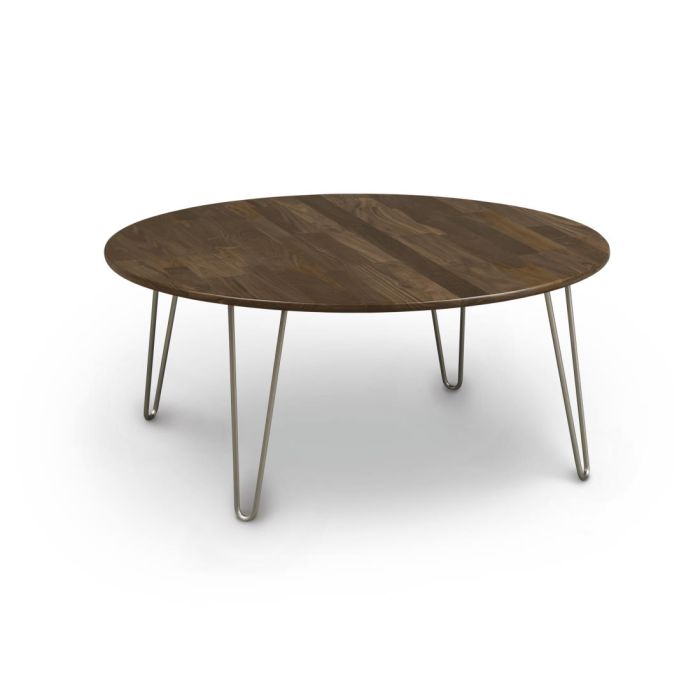 Essentials Round Cocktail Table, Hairpin or Wood Legs