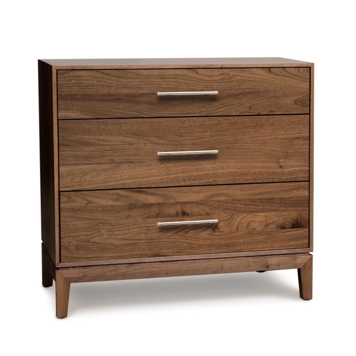 Mansfield 3-Drawer Walnut Nightstand / Dresser