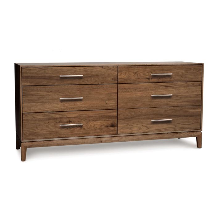 Mansfield 6-Drawer Long Walnut Dresser