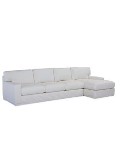 American-made Nashville Chaise Sectional, slipcovered, available at The Stated Home