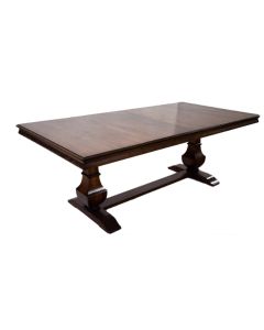 American-made Piedmont Double Pedestal Table with Self-Storing Leaves, available at The Stated Home