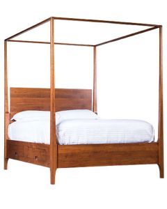 American-made Spencer Four Post Storage Bed, available at The Stated Home