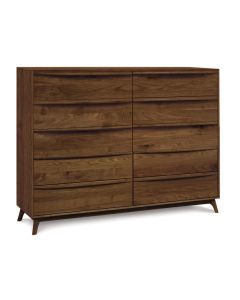 American-made Catalina Ten Drawer Long Walnut Dresser, available at The Stated Home