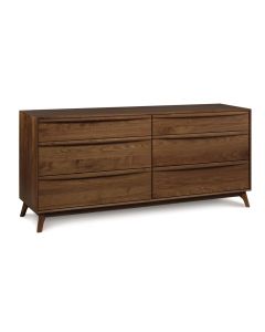 American-made Catalina Six Drawer Long Walnut Dresser, available at The Stated Home