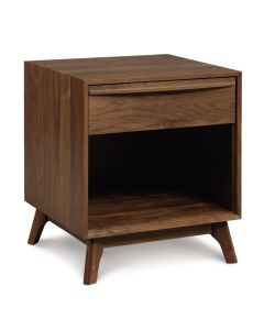 American-made Catalina One Drawer Walnut Nightstand, available at The Stated Home