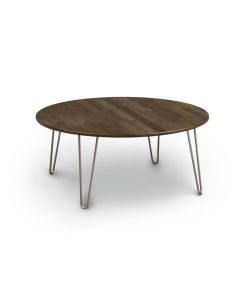 American furniture Copeland Essentials round cocktail table hairpin legs walnut or cherry