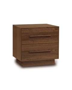 American-made Moduluxe 2-Drawer Walnut Nightstand, available at The Stated Home