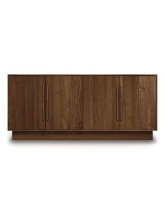 American-made Moduluxe 4-Door Credenza in walnut, available at The Stated Home