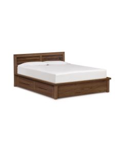 American-made Moduluxe Clapboard Storage Bed in walnut, available at The Stated Home