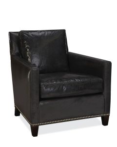 St. Paul Chair in Custom Leather with Optional Nailhead Trim, available at The Stated Home