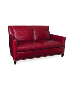 St. Paul Loveseat in Custom Leather with Optional Nailhead Trim, available at The Stated Home