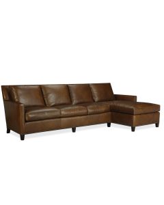 St. Paul 109" Chaise Sectional in Leather with Optional Nailhead Trim, available at The Stated Home