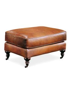 Providence Ottoman in Leather with Optional Casters, available at The Stated Home
