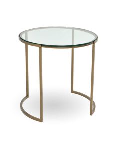 Tabor Glass End Table in Gold