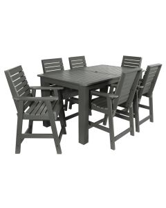 American-made Wilkes Outdoor 7-Piece Dining Set in Coastal (Counter Height), available at The Stated Home